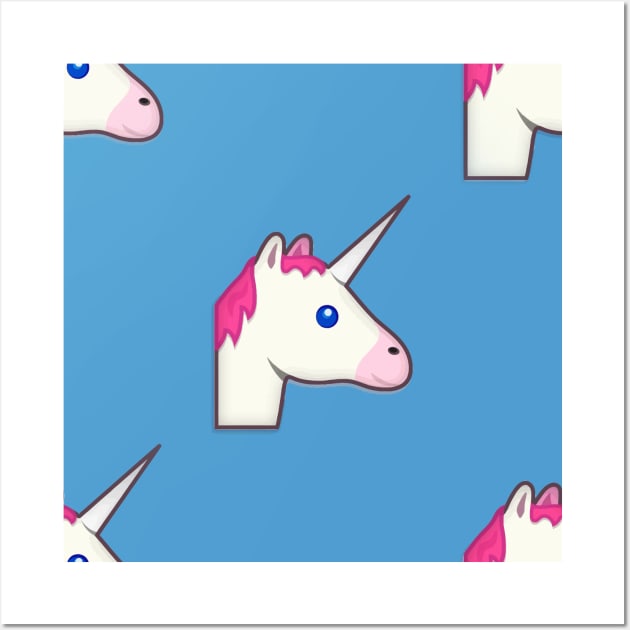 unicorn emoji Wall Art by gossiprag